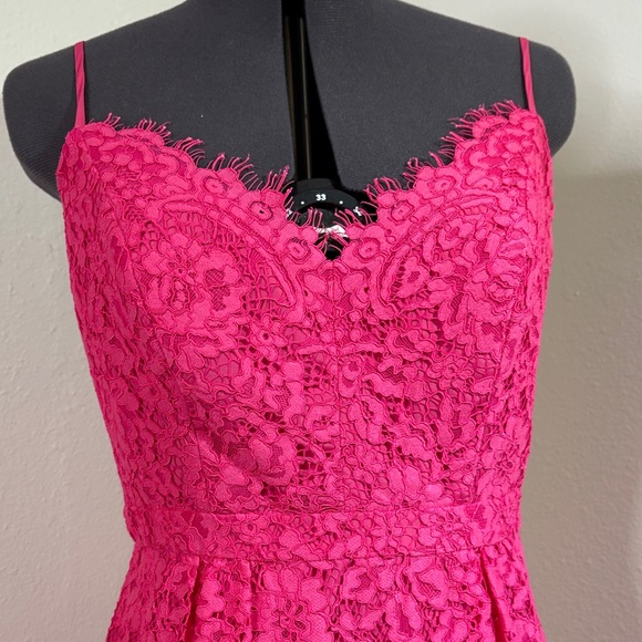 NWT J Crew Hot Pink Lace Tailored Slip Dress Women’s Sz 2 - Picture 5 of 8